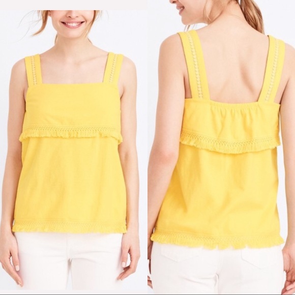 J. Crew Factory Tops - NEW J.Crew Factory Yellow Fringe Tank Top